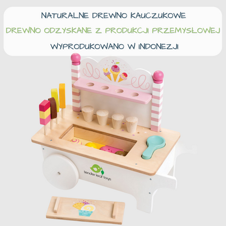 USZKODZONE OPAKOWANIE Drewniany sklepik z lodami na magnesy, Tender Leaf Toys