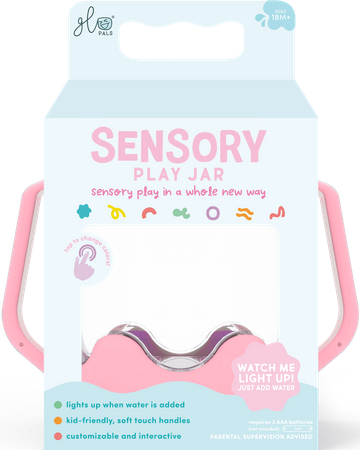 Glo Pals, Słoik sensoryczny do napełnienia wodą, kolor różowy, Bubble Gum
