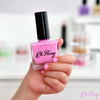 Oh Flossy, Lakier do paznokci Kremowy Róż, 12 ml, bio brokat, roślinna formuła
