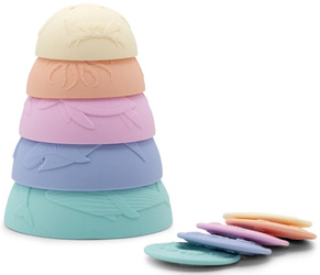 Jellystone, Silikonowe kubeczki do układania i do wody Stacking Cups, kolor pastelowy