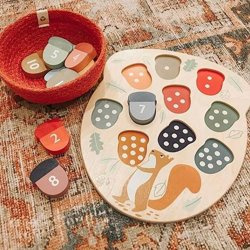 Drewniana zabawka - Wiewiórka i liczenie żołędzi, Tender Leaf Toys