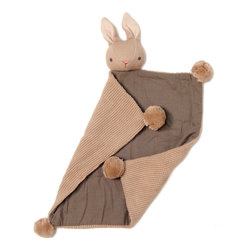 Kocyk przytulanka z bawełny organicznej GOTS, Taupe Bunny, ThreadBear Design