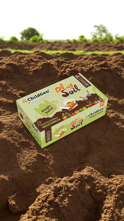ChildGen, Piasek kinetyczny, Magiczna gleba z warzywami 100% naturalny, 907g w pojemniku