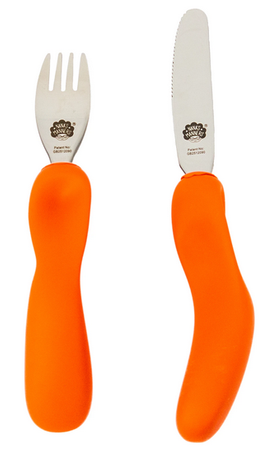 Nanas Manners ETAP 3 ORANGE Sztućce nóż widelec 3-9 lat
