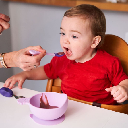 Nana's Manners PURPLE Miska silikonowa z przyssawką i uchwytem