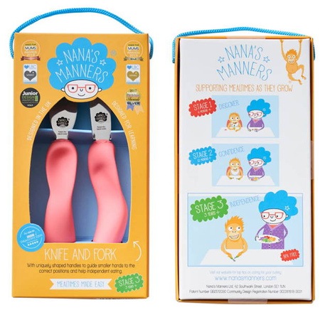 Nanas Manners ETAP 3 PINK Sztućce nóż widelec 3-9 lat