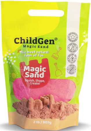 ChildGen, Piasek kinetyczny, 100% NATURALNY SKŁAD, opakowanie re-fill uzupełniające 907g, kolor różowy