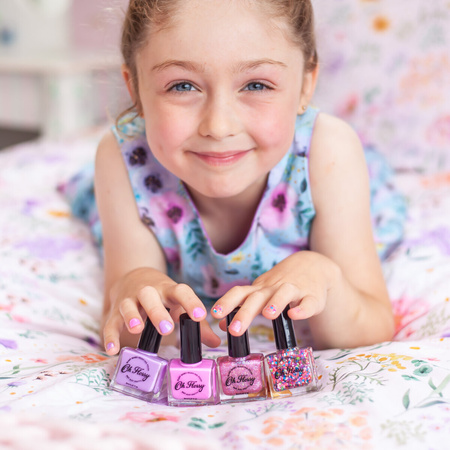 Oh Flossy, Lakier do paznokci Kremowy Róż, 12 ml, bio brokat, roślinna formuła