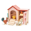Drewniane figurki do zabawy - kurnik z kurami,Tender Leaf Toys