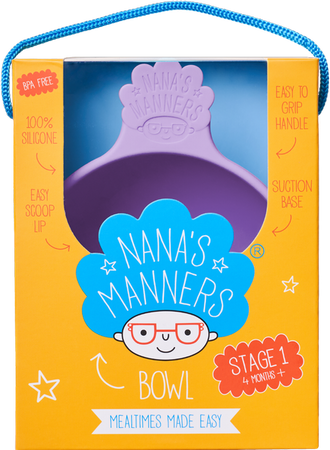 Nana's Manners PURPLE Miska silikonowa z przyssawką i uchwytem