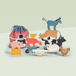 Drewniane figurki do zabawy - zwierzęta zagrodowe, Tender Leaf Toys