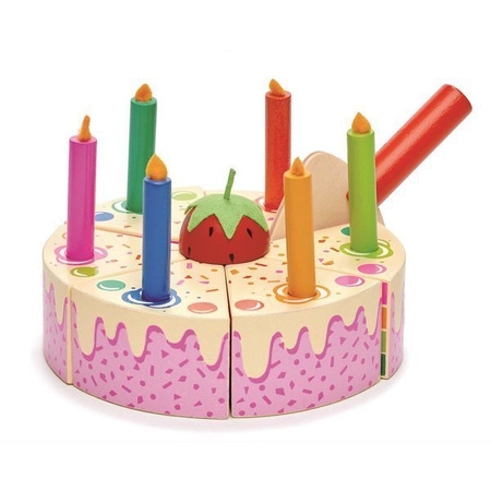 Tęczowy, drewniany tort urodzinowy, Tender Leaf Toys