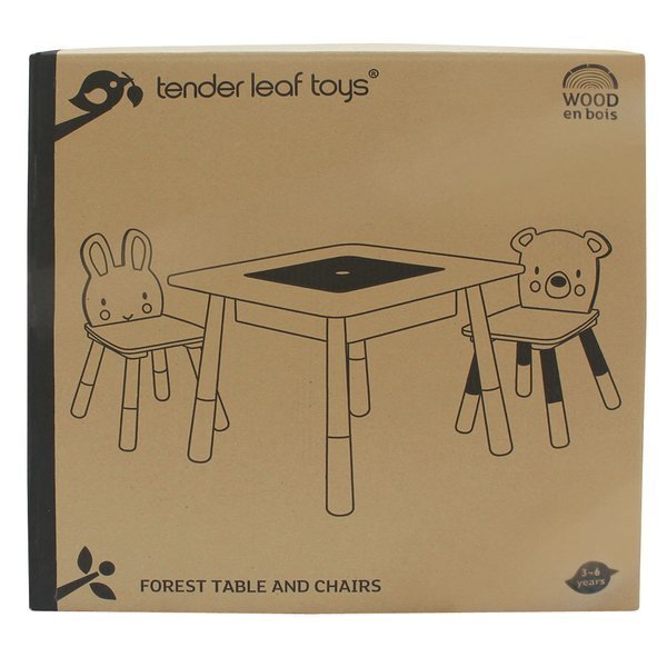 Stolik i dwa krzesełka do pokoju dziecięcego, kolekcja mebli Forest, Tender Leaf Toys