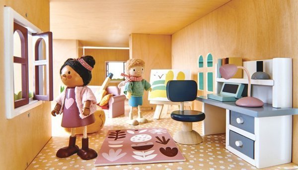 USZKODZONE OPAKOWANIE Drewniane meble do domku dla lalek - pokój młodzieżowy, Tender Leaf Toys
