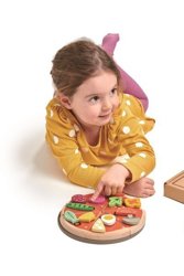 Drewniana pizza z dodatkami na rzepy, Tender Leaf Toys